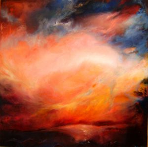 Dreaming-Una notte infiniti cieli cm 125x125 Olio su legno