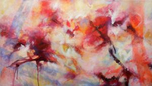 Senza titolo, 2017, oil on handcrafted canvas, cm 80x140