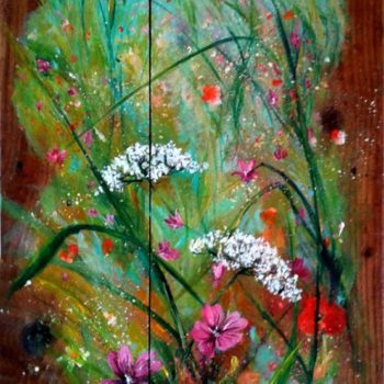 E il vento ti scompigliava i capelli, 60x30, olio su antico legno