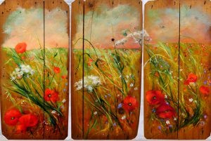 Lì dove i tuoi occhi sorridono, 60x90cm, olio su legno antico