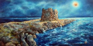 Al chiaro di luna - 65x140cm - Olio su tela