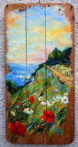 Ci sono luoghi e ci sono luoghi dell'anima, 60x30cm, olio su legno antico