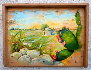 E mi chiederai dove si trova questo posto - 57x74 cm, olio su antico legno