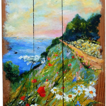 Ci sono luoghi e ci sono luoghi dell'anima, 60x30cm, olio su legno antico
